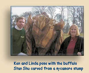 Ken and Linda pose with the Sycamore Buffalo